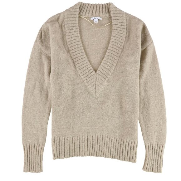 Beige Caramel Bar III Chunky V Neck Sweater - Picture 1 of 3